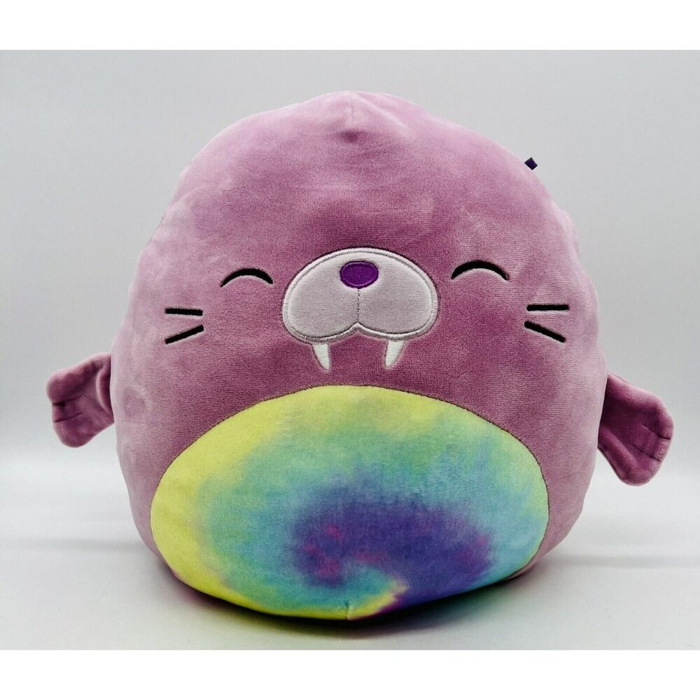 Squishmallows Rou the Purple Walrus Tie Dye Tummy Plush 11 inch Stuffed Animal